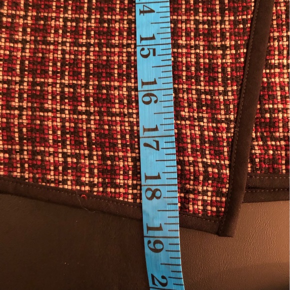 Ann Taylor Loft Tweed Skirt Womens 10 Maroon black white Side Zip Lined - Picture 7 of 8
